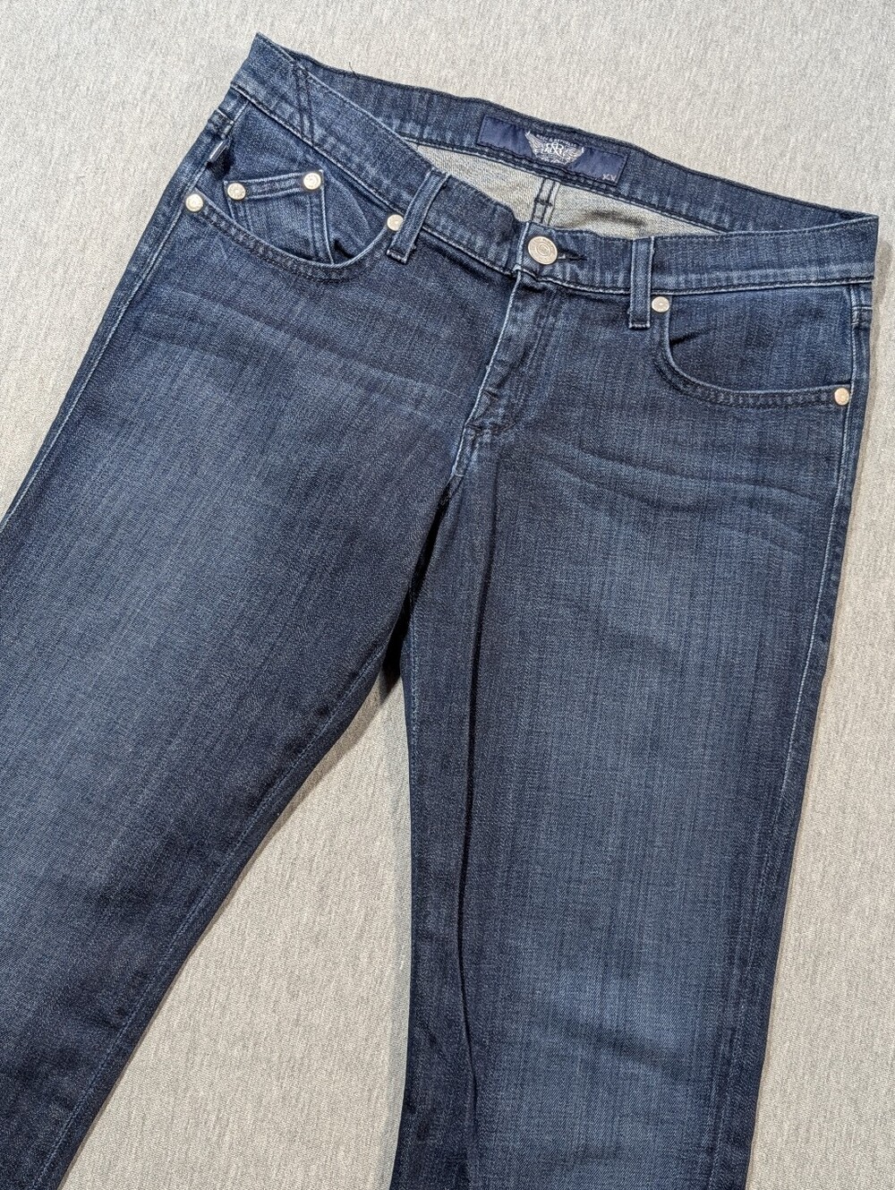 Rock & Republic Stella Jeans Women's 31 Blue Green Back Pocket Detail